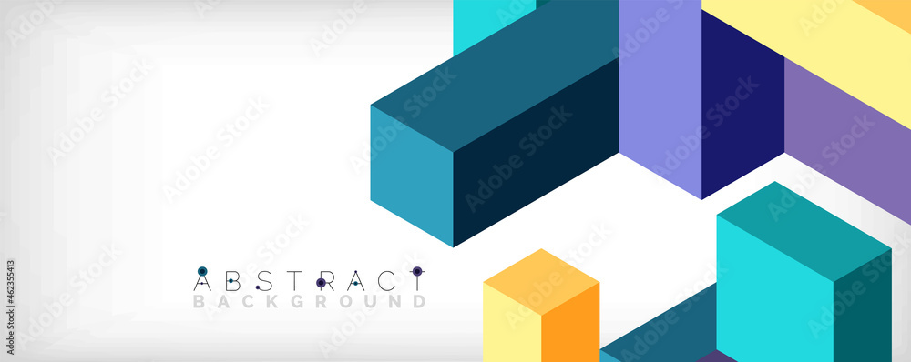 Abstract background. 3d cubes, cubic elements and blocks. Techno or business concept for wallpaper, banner, background, landing page Abstract background. 3d cubes, cubic elements and blocks. Techno or business concept for wallpaper, banner, background, landing page