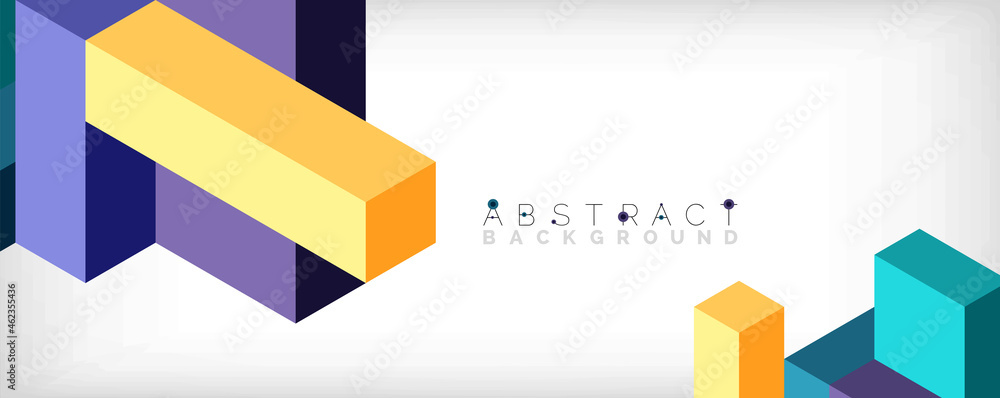 Abstract background. 3d cubes, cubic elements and blocks. Techno or business concept for wallpaper, banner, background, landing page Abstract background. 3d cubes, cubic elements and blocks. Techno or business concept for wallpaper, banner, background, landing page