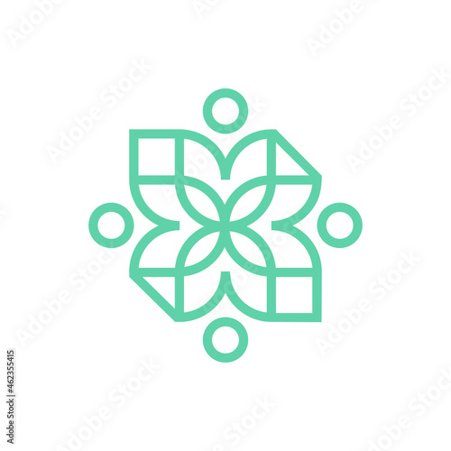 Mandala Leaf Logo design for beauty, cosmetics, yoga and spa. logo design and business card