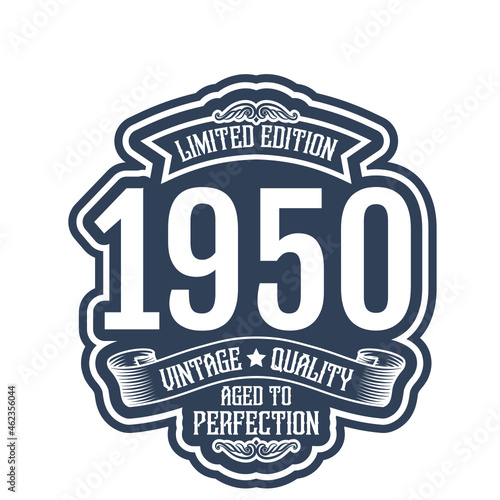 vintage 1950 Aged to perfection, 1950 birthday typography design for T-shirt