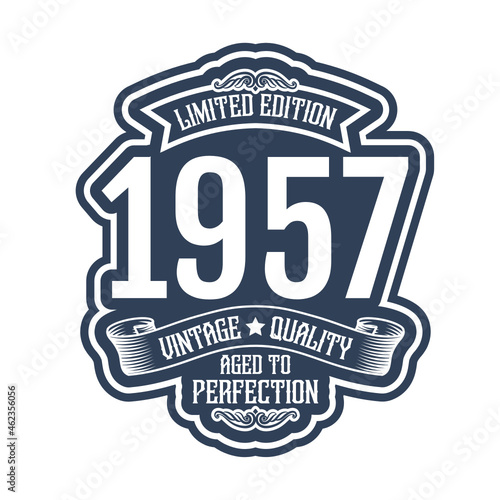 vintage 1957 Aged to perfection, 1957 birthday typography design for T-shirt