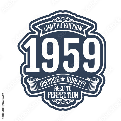 vintage 1959 Aged to perfection, 1959 birthday typography design for T-shirt
