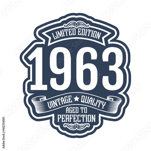 vintage 1963 Aged to perfection, 1963 birthday typography design for T-shirt