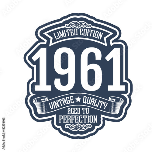vintage 1961 Aged to perfection, 1961 birthday typography design for T-shirt