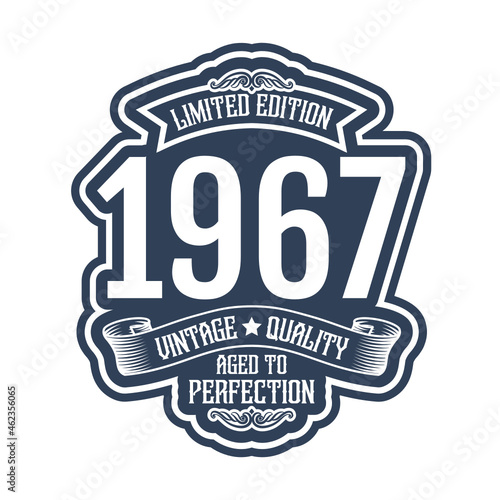 vintage 1967 Aged to perfection, 1967 birthday typography design for T-shirt