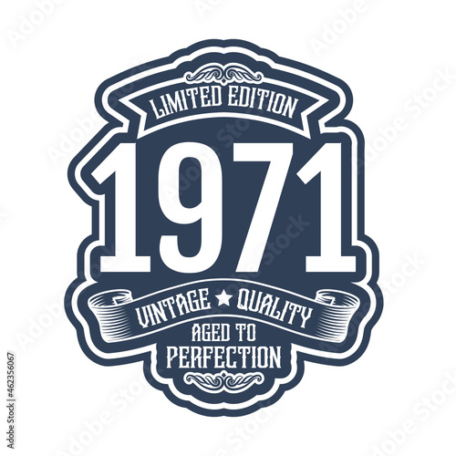 vintage 1971 Aged to perfection, 1971 birthday typography design for T-shirt