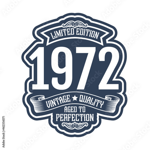 vintage 1972 Aged to perfection, 1972 birthday typography design for T-shirt