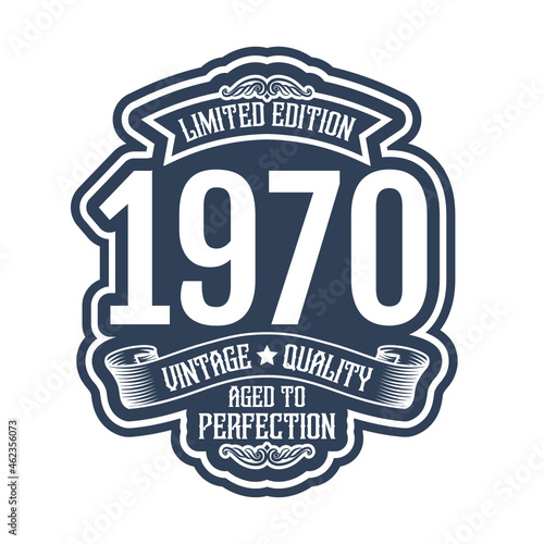 vintage 1970 Aged to perfection, 1970 birthday typography design for T-shirt