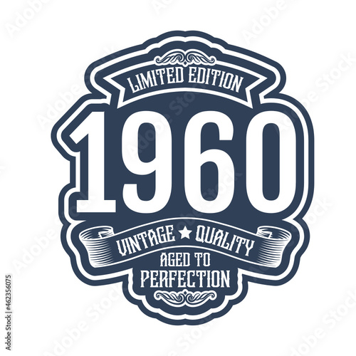 vintage 1960 Aged to perfection, 1960 birthday typography design for T-shirt