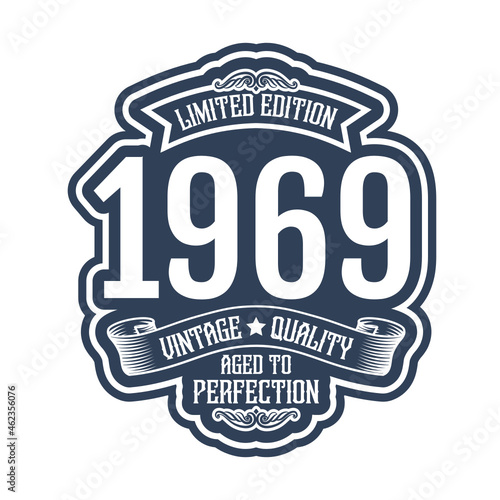 vintage 1969 Aged to perfection, 1969 birthday typography design for T-shirt