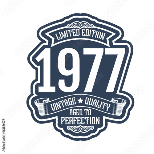 vintage 1977 Aged to perfection, 1977 birthday typography design for T-shirt