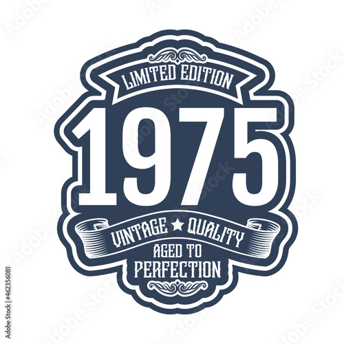 vintage 1975 Aged to perfection, 1975 birthday typography design for T-shirt