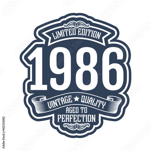 vintage 1986 Aged to perfection, 1986 birthday typography design for T-shirt