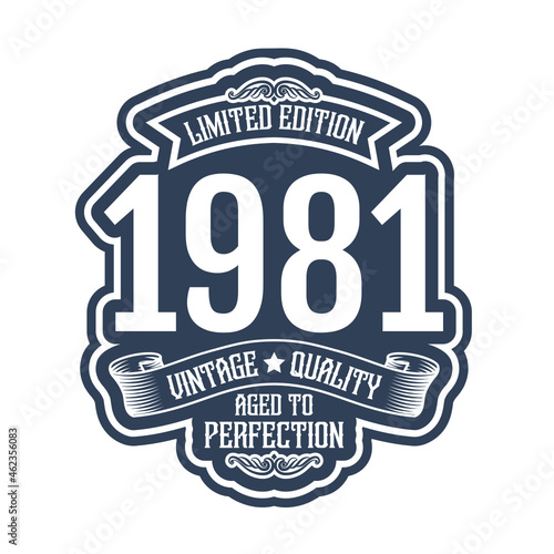 vintage 1981 Aged to perfection, 1981 birthday typography design for T-shirt