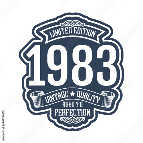 vintage 1983 Aged to perfection, 1983 birthday typography design for T-shirt