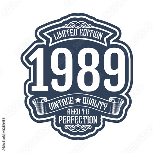 vintage 1989 Aged to perfection, 1989 birthday typography design for T-shirt