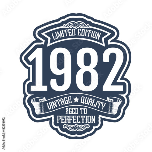 vintage 1982 Aged to perfection, 1982 birthday typography design for T-shirt