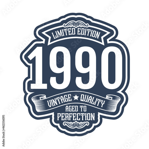 vintage 1990 Aged to perfection, 1990 birthday typography design for T-shirt