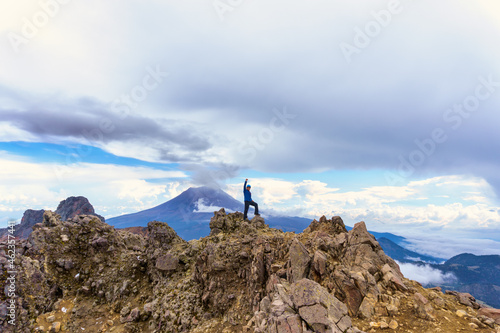a man on the volcano Popocatepetl in Mexico