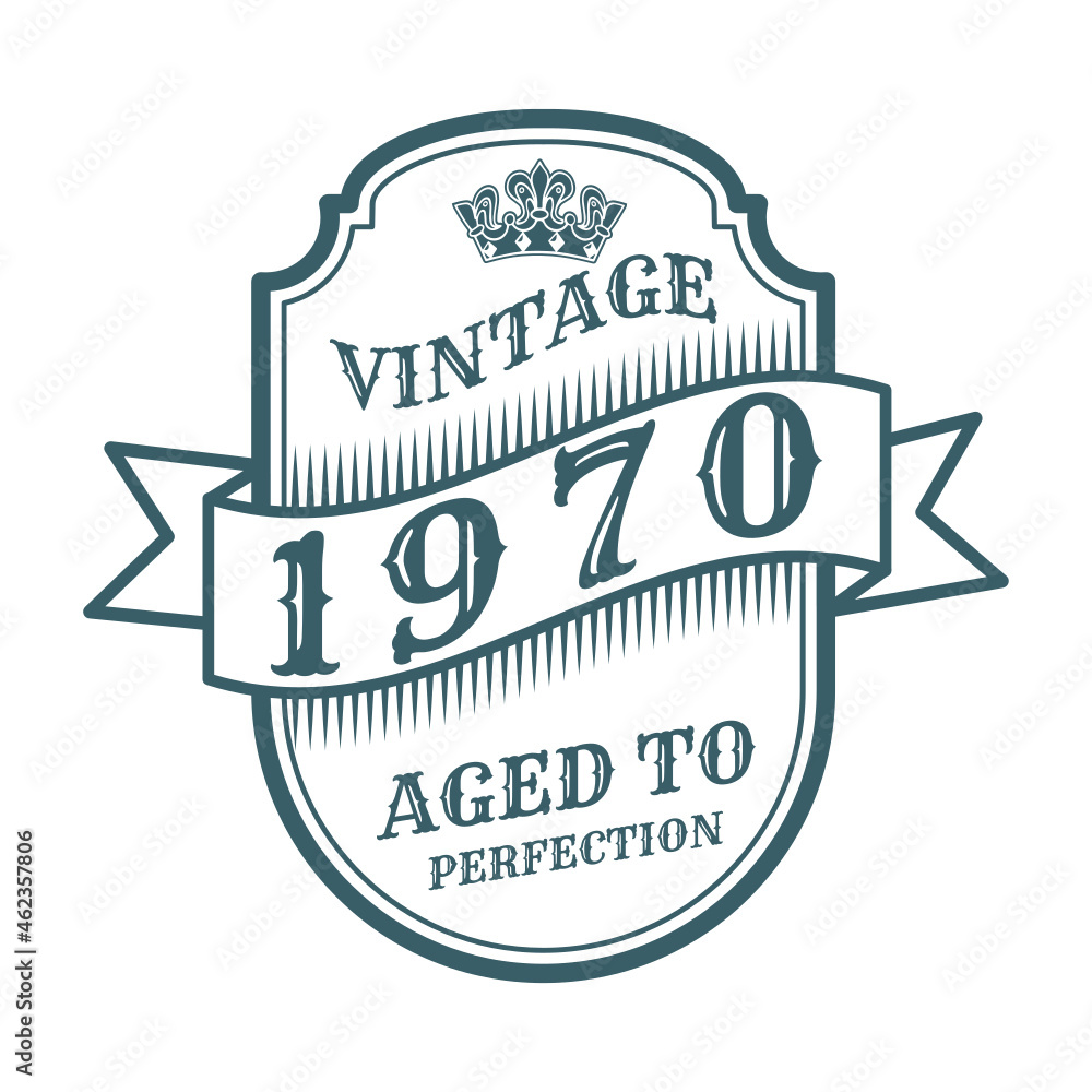 vintage 1970 Aged to perfection, 1970 birthday typography design for T-shirt