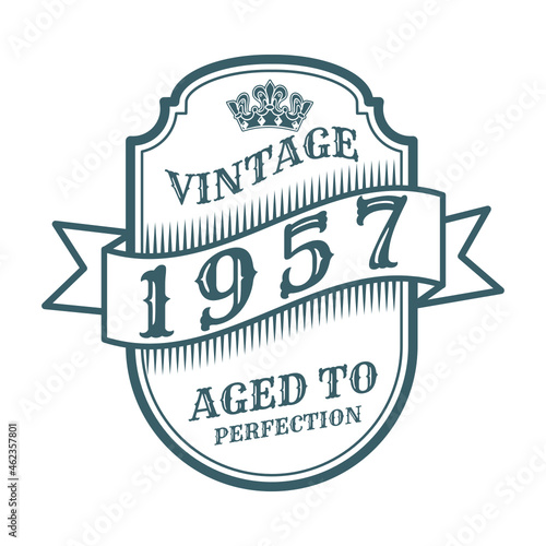 vintage 1957 Aged to perfection, 1957 birthday typography design for T-shirt
