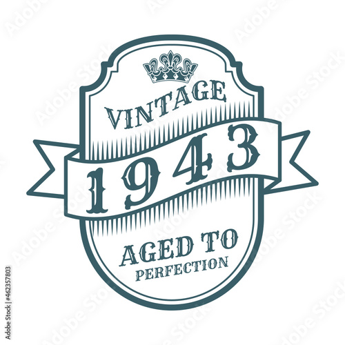 vintage 1943 Aged to perfection, 1943 birthday typography design for T-shirt