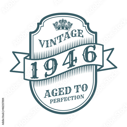 vintage 1946 Aged to perfection, 1946 birthday typography design for T-shirt