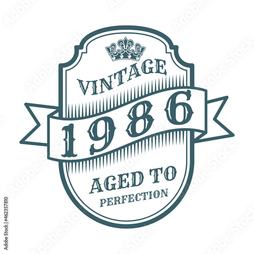vintage 1986 Aged to perfection, 1986 birthday typography design for T-shirt