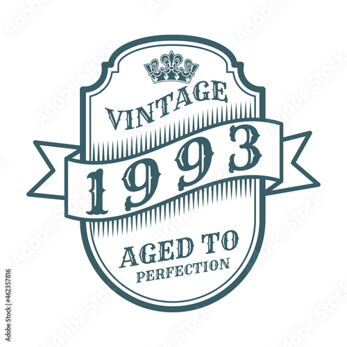 vintage 1993 Aged to perfection, 1993 birthday typography design for T-shirt