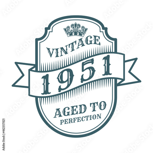 vintage 1951 Aged to perfection, 1951 birthday typography design for T-shirt