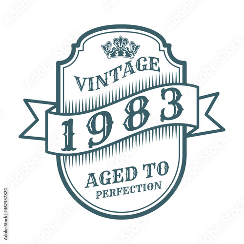 vintage 1983 Aged to perfection, 1983 birthday typography design for T-shirt