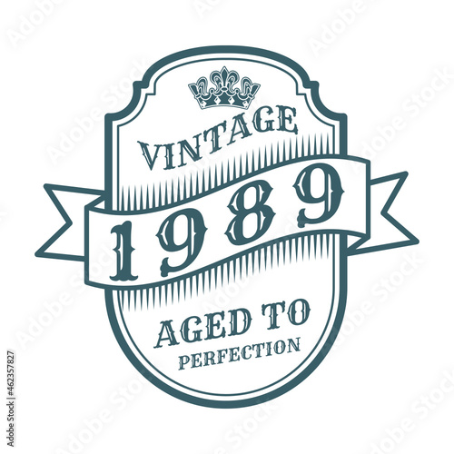 vintage 1989 Aged to perfection, 1989 birthday typography design for T-shirt