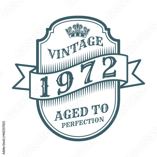 vintage 1972 Aged to perfection, 1972 birthday typography design for T-shirt