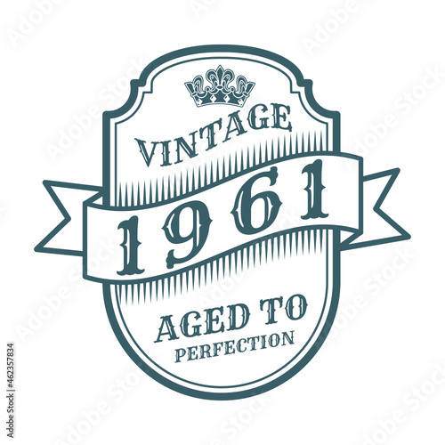 vintage 1961 Aged to perfection, 1961 birthday typography design for T-shirt