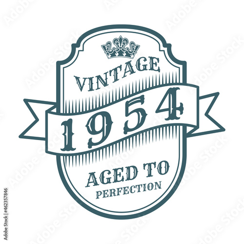 vintage 1954 Aged to perfection, 1954 birthday typography design for T-shirt