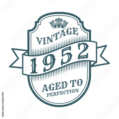 vintage 1952 Aged to perfection, 1952 birthday typography design for T-shirt