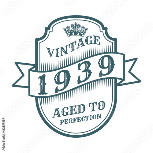 vintage 1939 Aged to perfection, 1939 birthday typography design for T-shirt