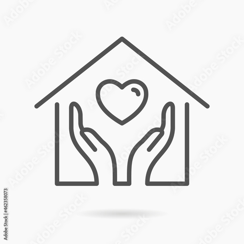 Social service line icon on white background. Editable stroke.