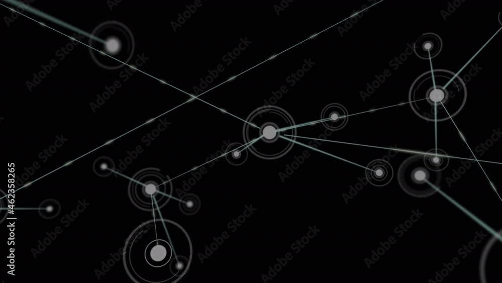 Animation of networks of connections over black background Animation of networks of connections over black background