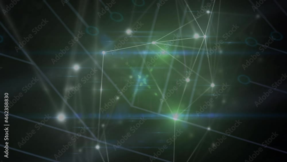 Animation of networks of connections over black background Animation of networks of connections over black background