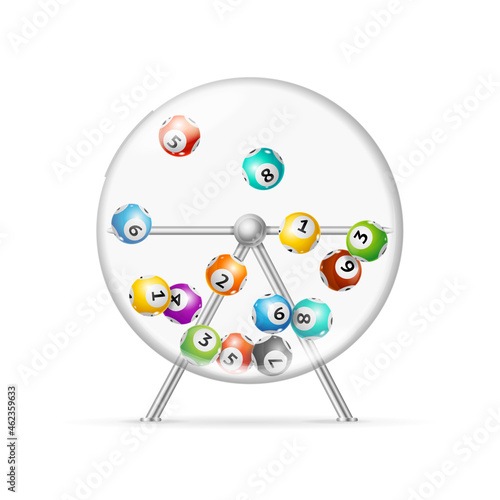 Realistic 3d Detailed Casino Fortune Wheel and Lottery Balls. Vector