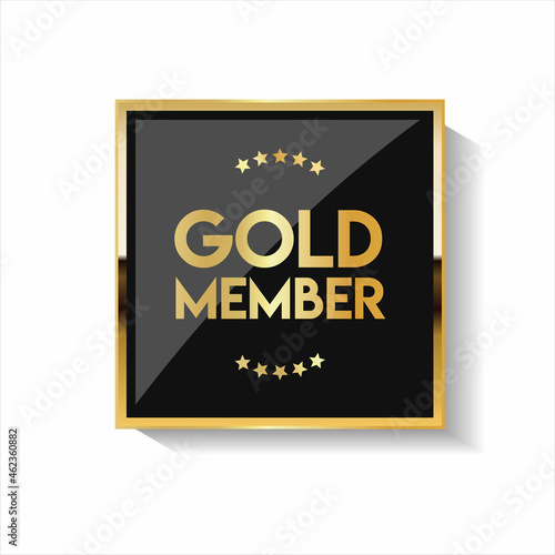 Golden badge VIP golden member retro design 