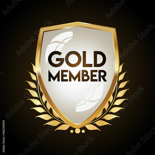 Golden badge VIP golden member retro design 