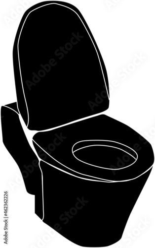 水洗トイレのシルエット