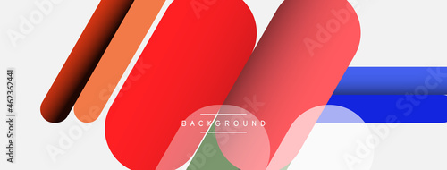 Overlapping round shapes and lines background. Vector illustration for wallpaper banner background or landing page