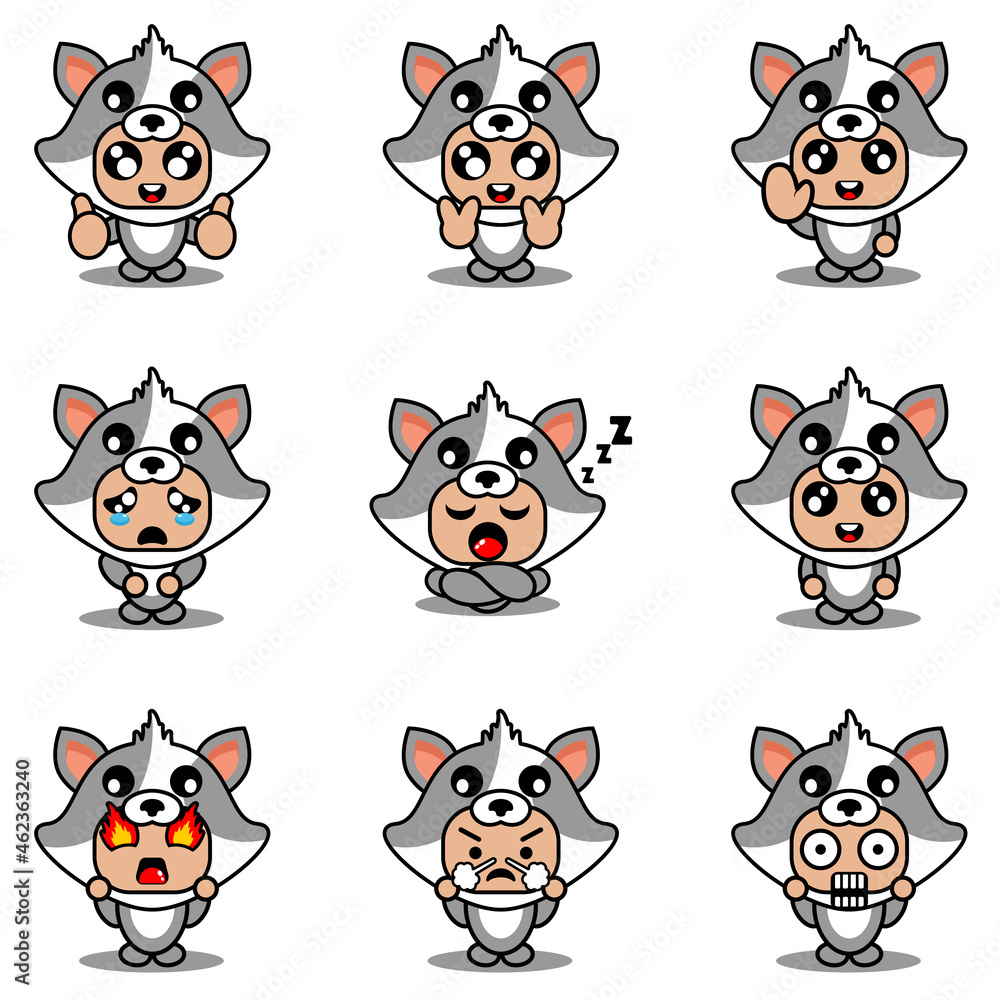 mascot costume expression bundle set cartoon cat character vector illustration mascot costume expression bundle set cartoon cat character vector illustration