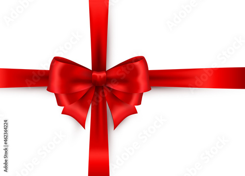 Shiny color satin ribbon on white background