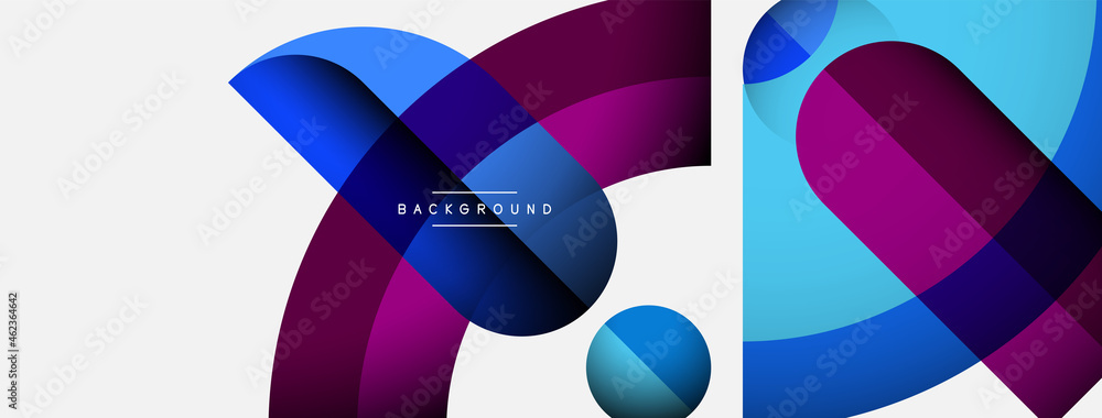 Fototapeta premium Trendy shapes, color minimal design composition, lines and shadows for wallpaper banner background or landing page