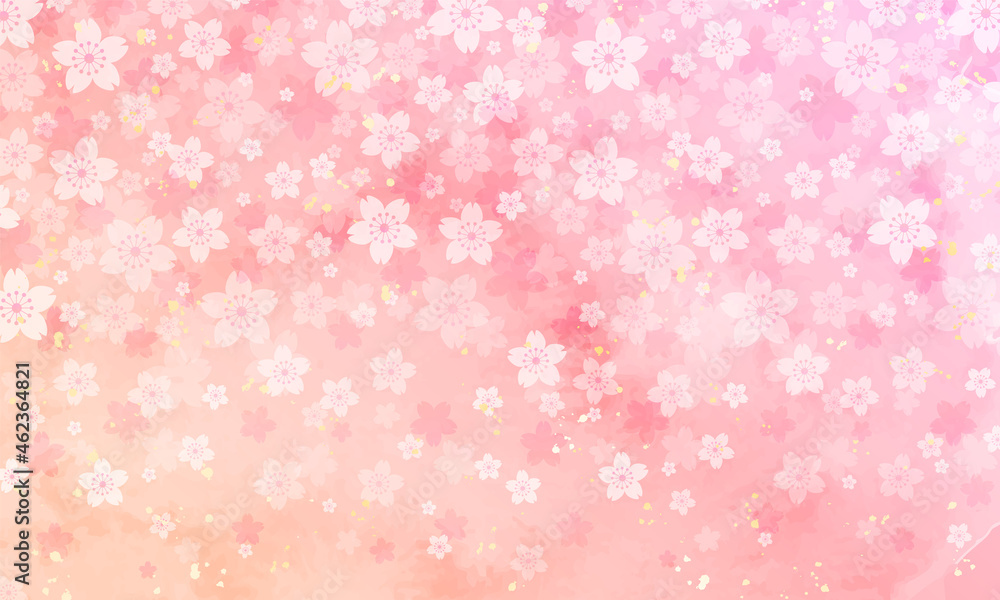 水彩の桜の花のベクターイラスト背景