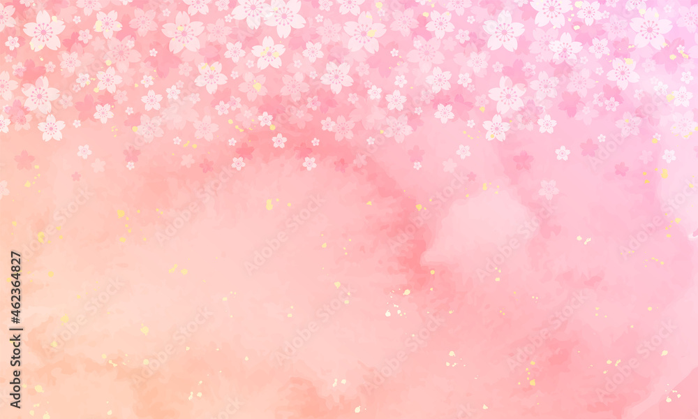水彩の桜の花のベクターイラスト背景
